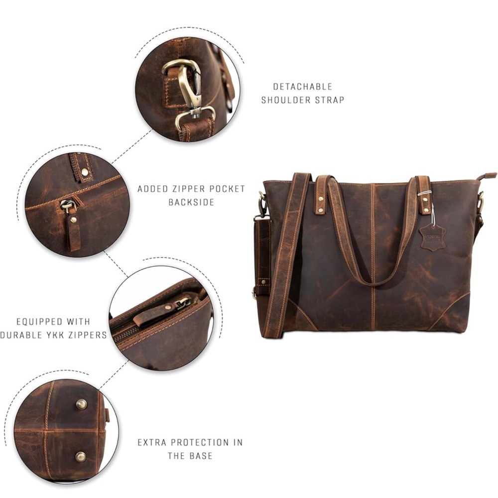 Tote Leather Bag and Crossbody Bag - Picture 4 of 16